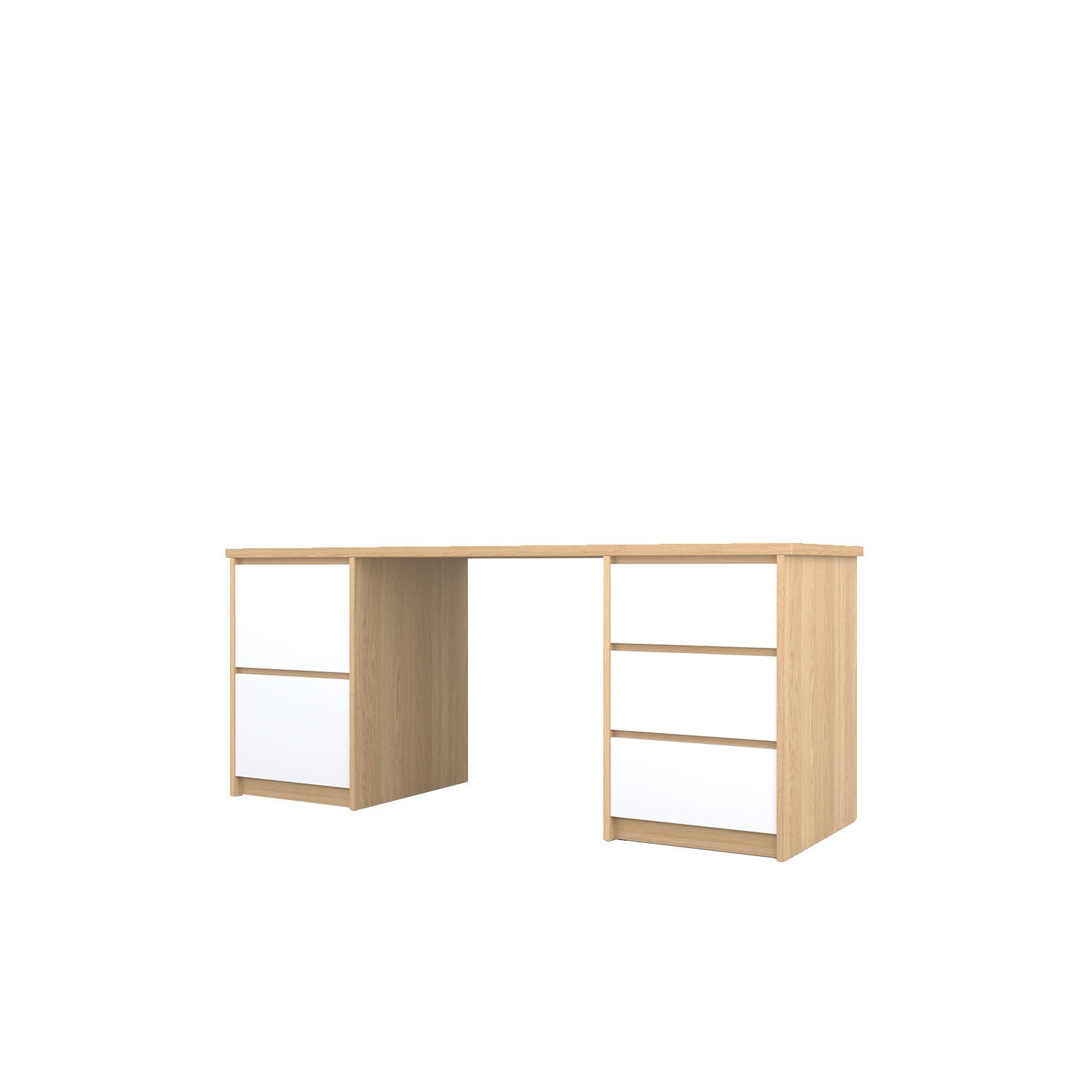 Kara Storage and Filing Desk - L180 / Oak/White