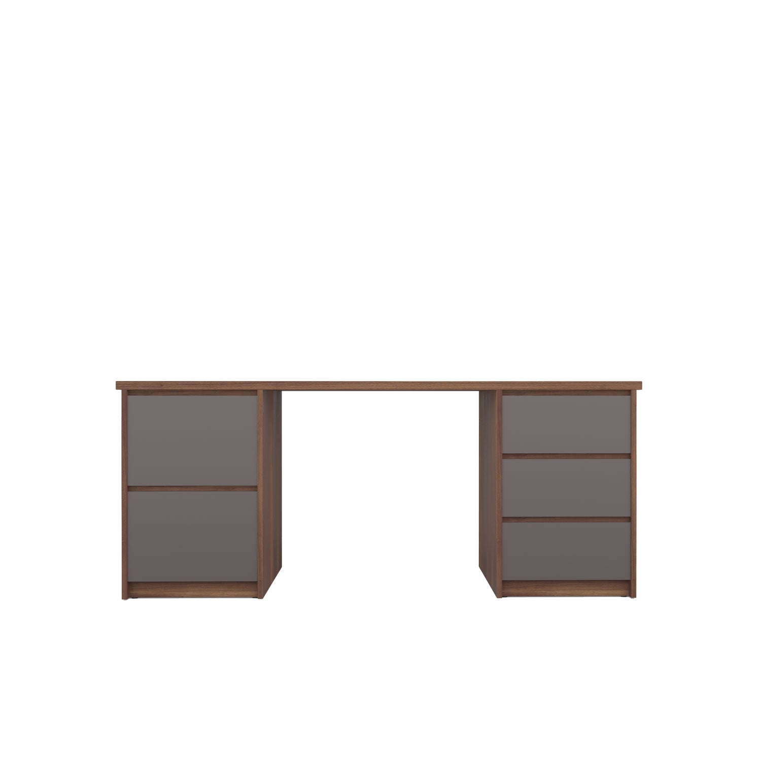 Kara Storage and Filing Desk - L180 / Walnut/Graphite