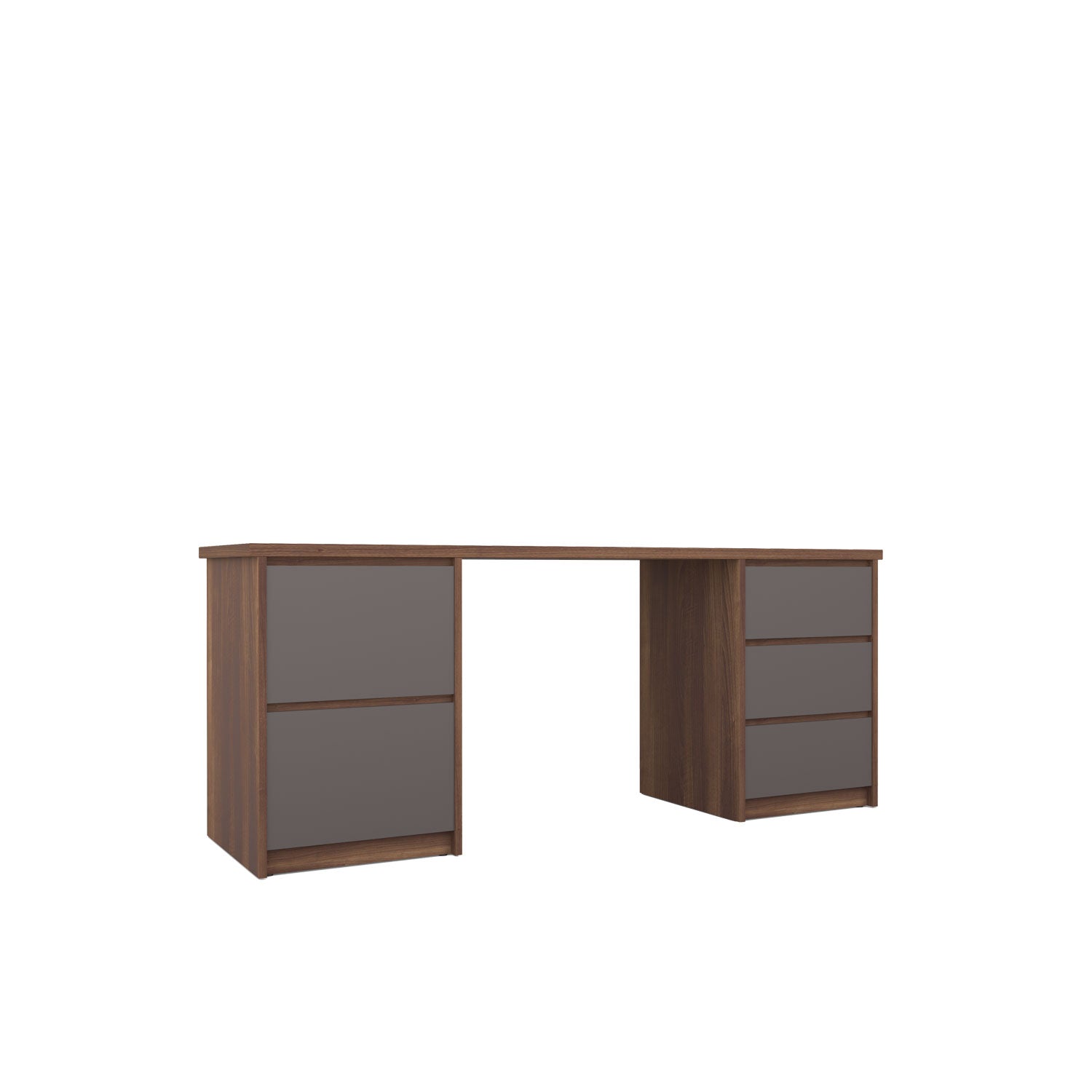 Kara Storage and Filing Desk - L180 / Walnut/Graphite