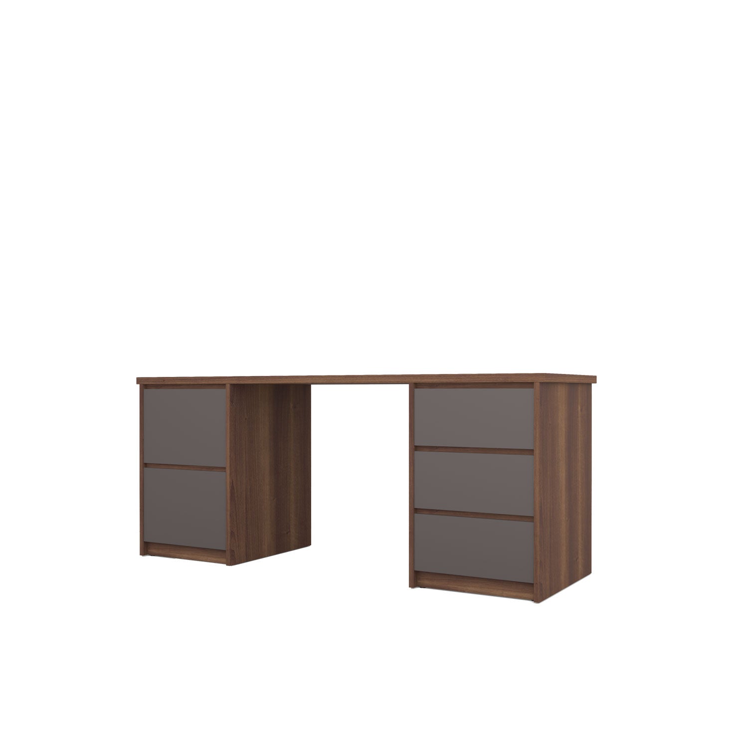 Kara Storage and Filing Desk - L180 / Walnut/Graphite