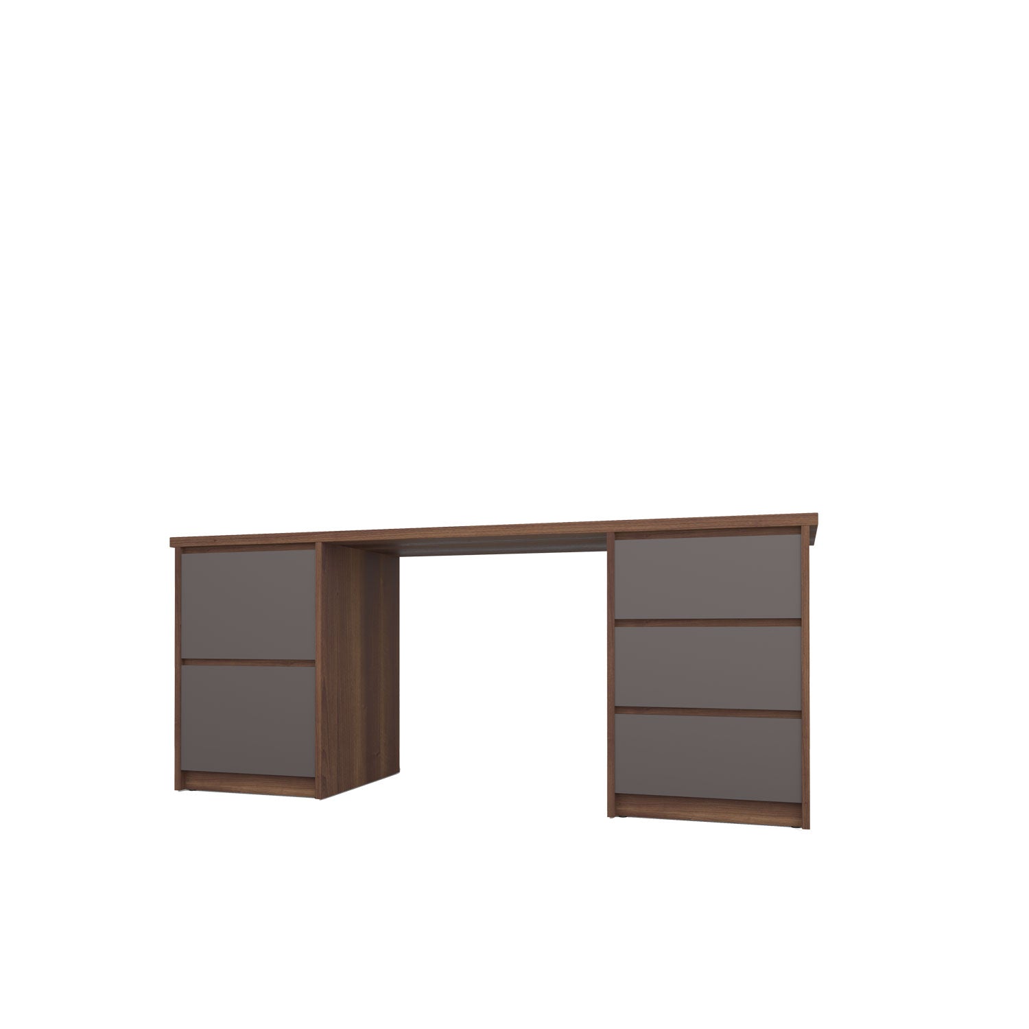 Kara Storage and Filing Desk - L180 / Walnut/Graphite