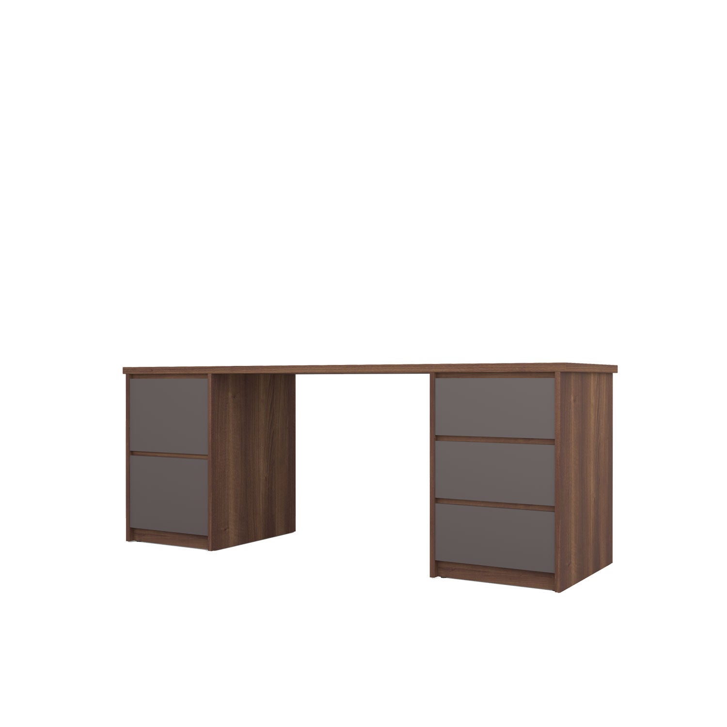Kara Storage and Filing Desk - L200 / Walnut/Graphite
