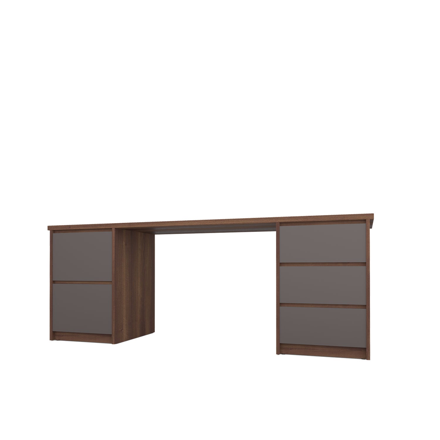 Kara Storage and Filing Desk - L200 / Walnut/Graphite