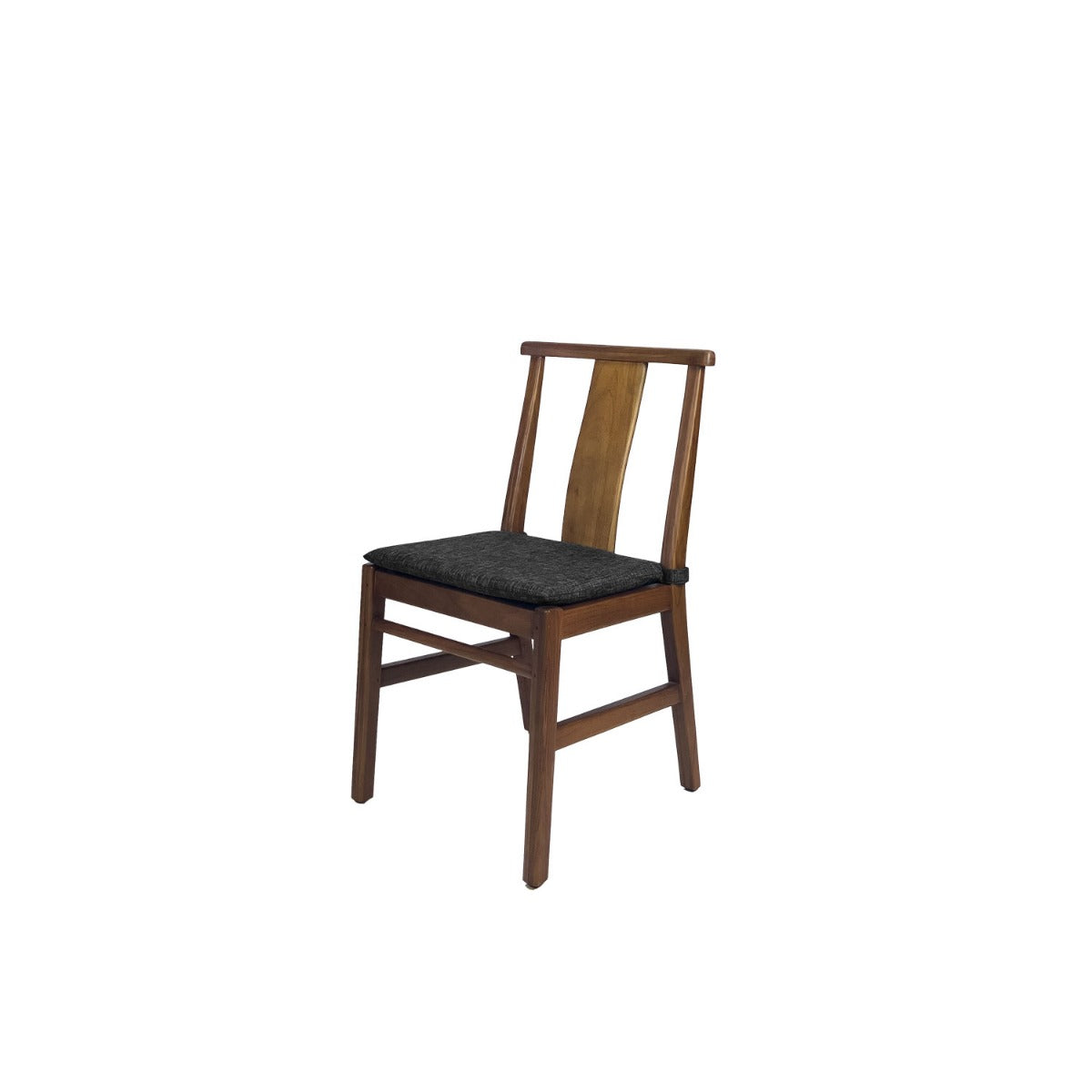 Min Dining Chair - Upholstered Seat - Teak Amber / Karl Dark Grey