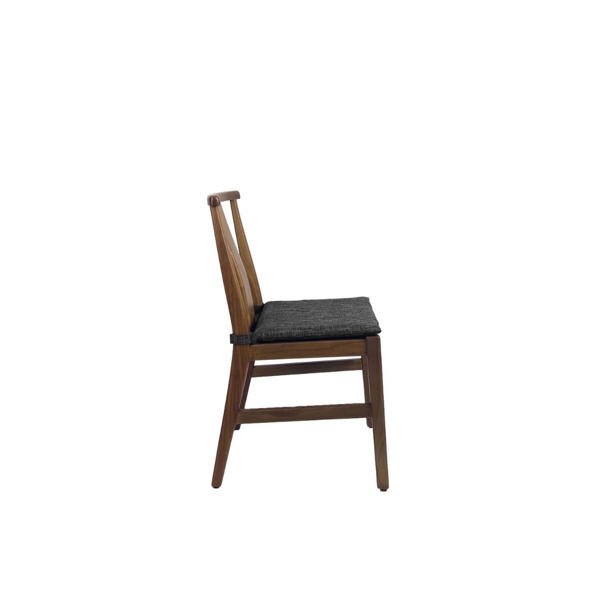 Min Dining Chair - Upholstered Seat - Teak Amber / Karl Dark Grey
