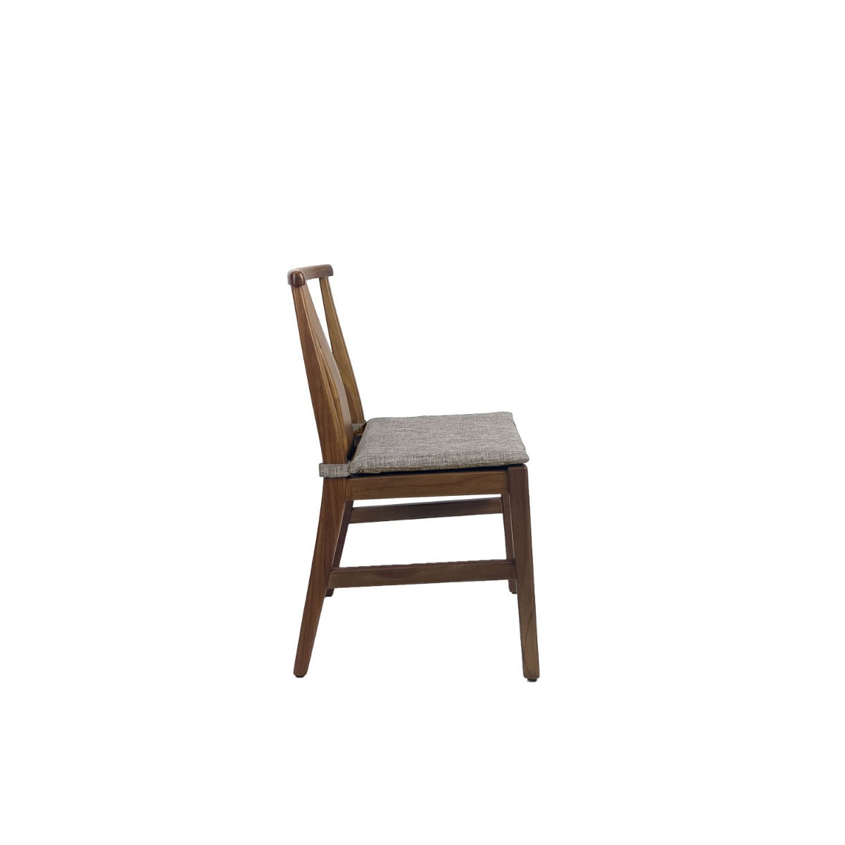 Min Dining Chair - Upholstered Seat - Teak Amber / Karl Wheat