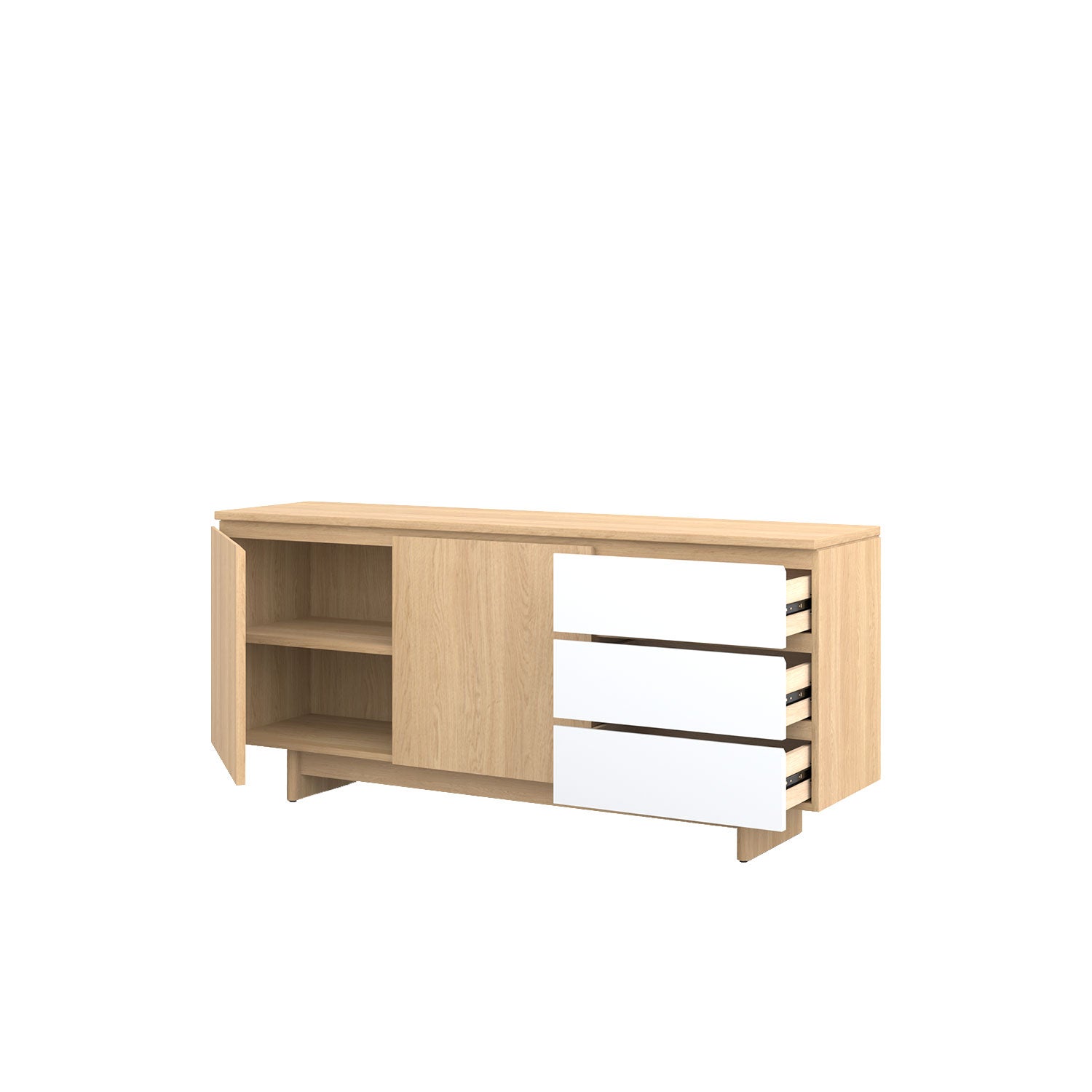 Moxie Buffet 180 Oak - Oak/White / Solid Oak