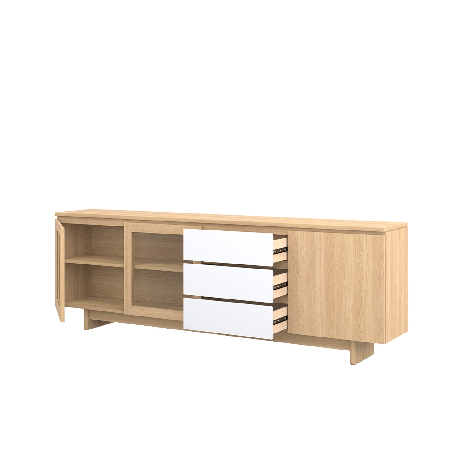 Moxie Buffet 240 Oak - Oak/White / Solid Oak
