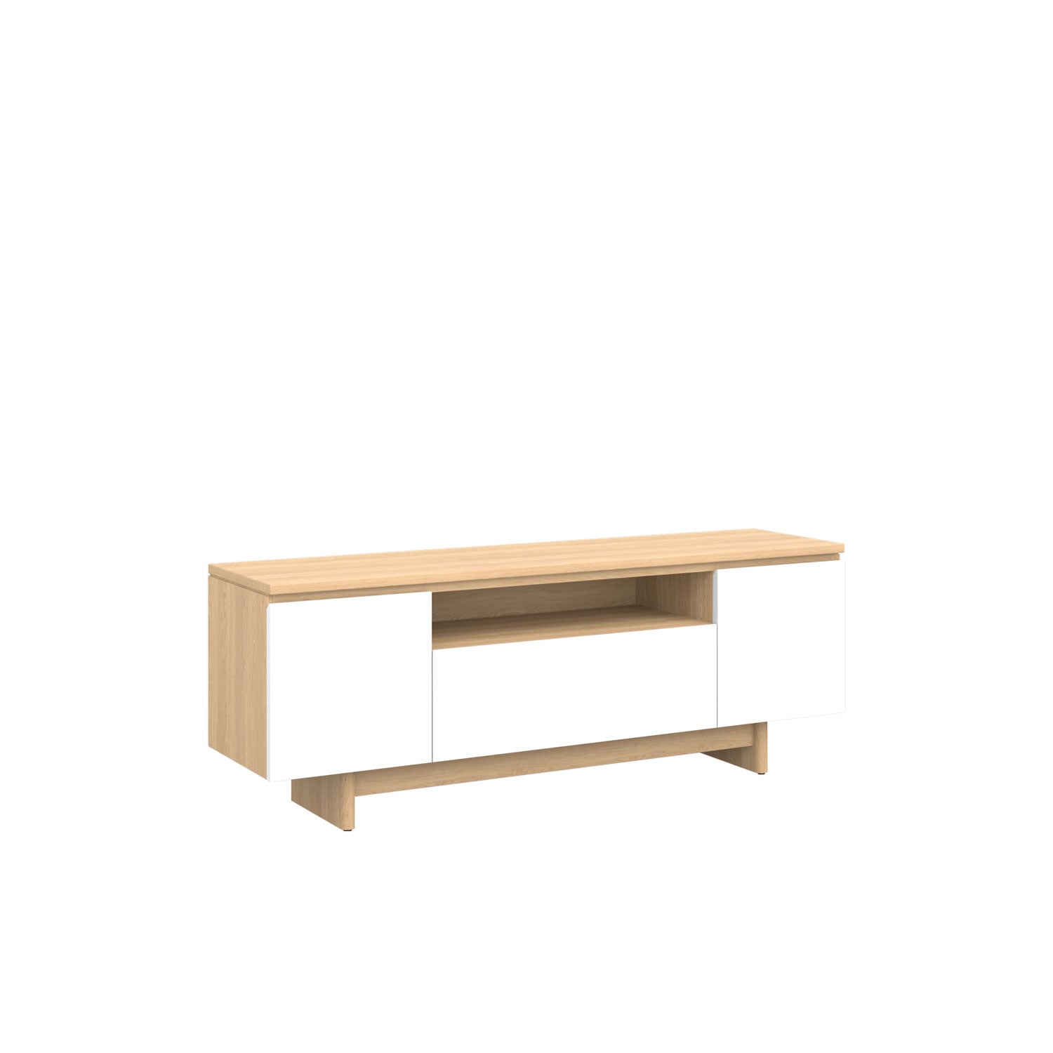 Moxie TV Unit 160 Oak - Oak/White / Oak Veneer