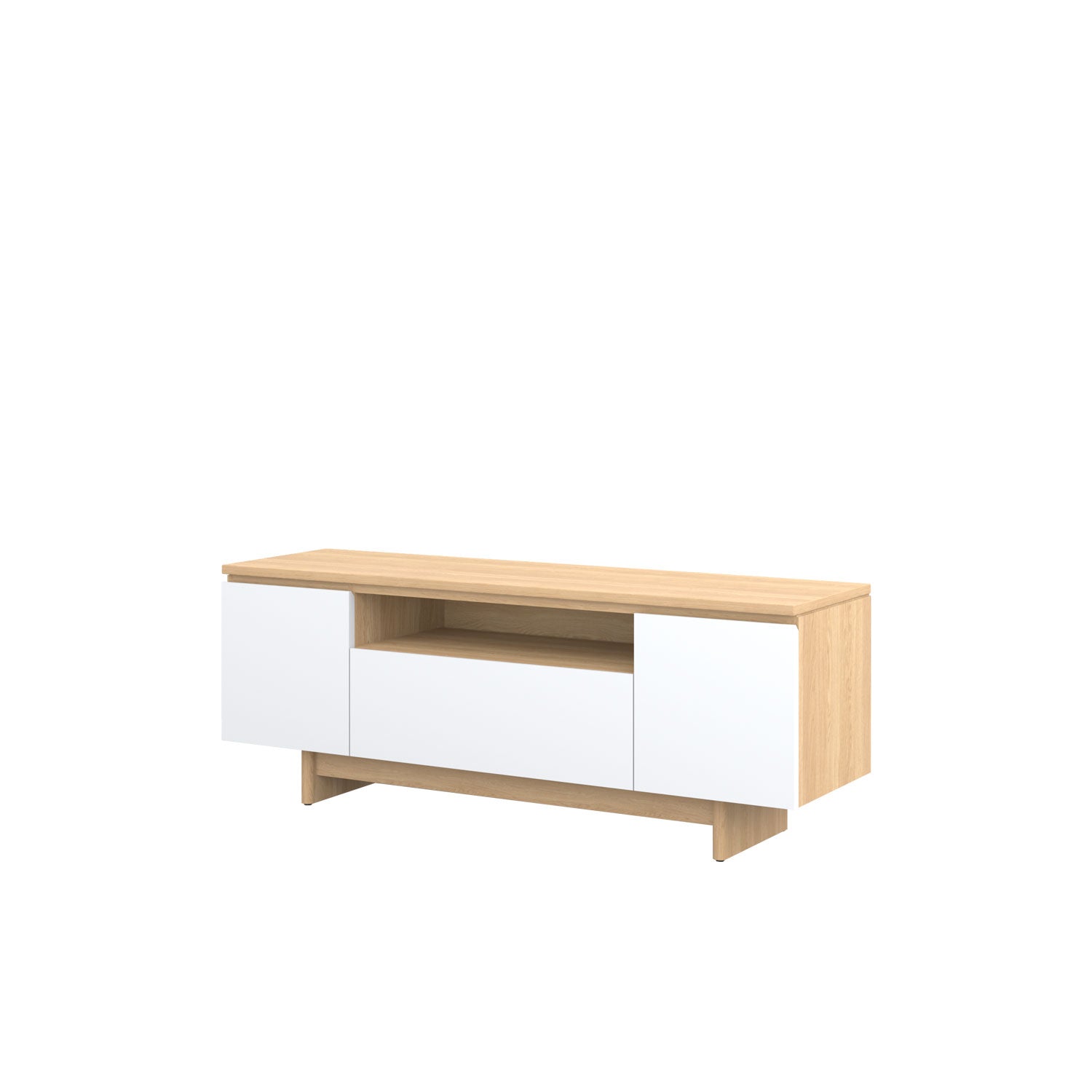 Moxie TV Unit 160 Oak - Oak/White / Solid Oak