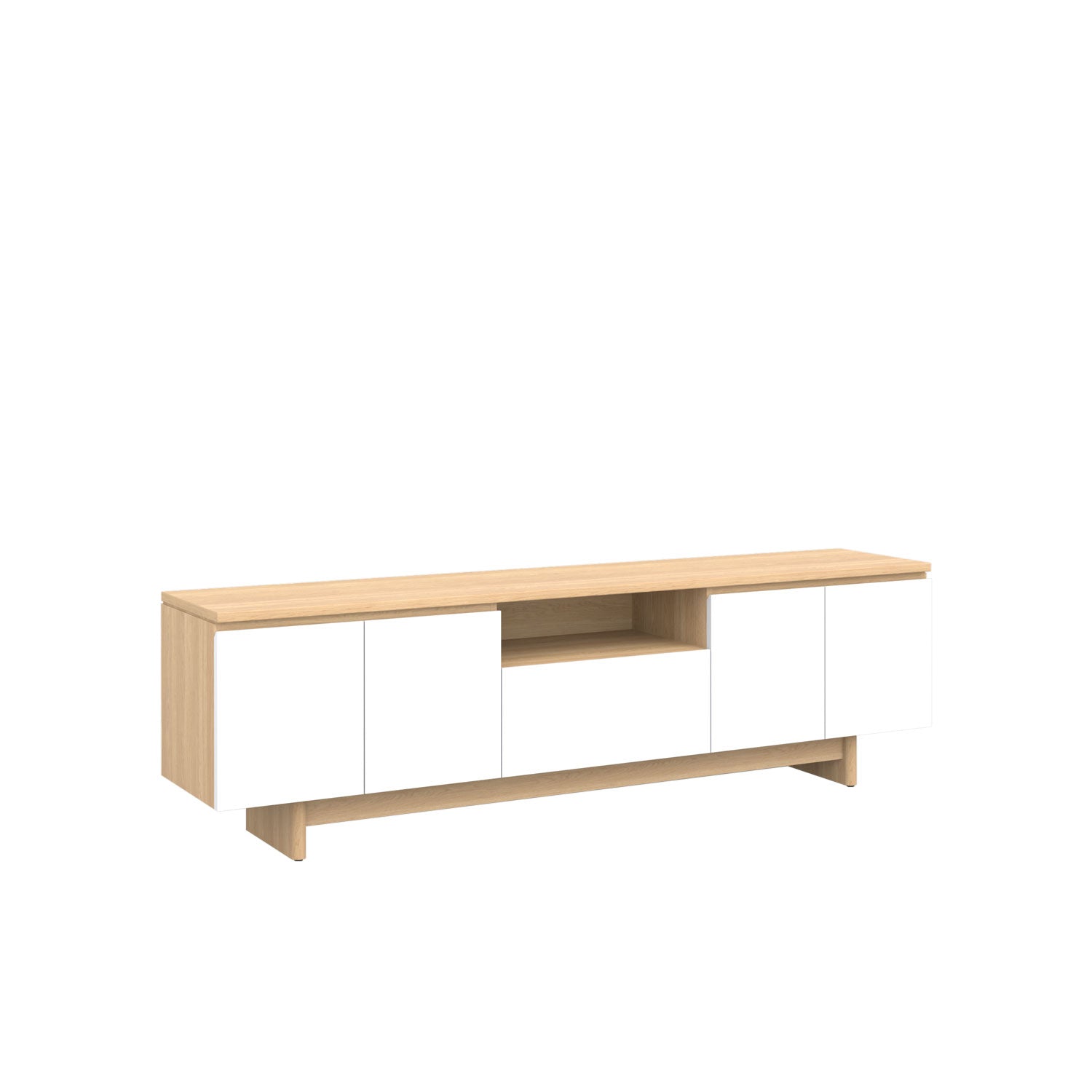 Moxie TV Unit 200 Oak - Oak/White / Oak Veneer