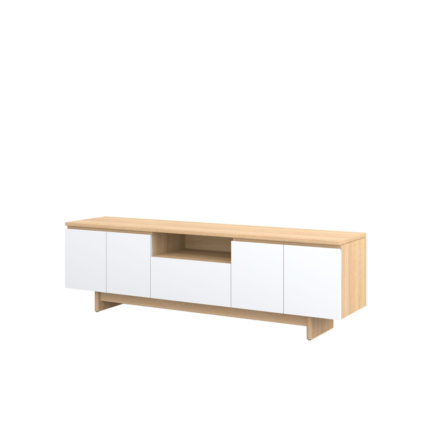 Moxie TV Unit 200 Oak - Oak/White / Oak Veneer