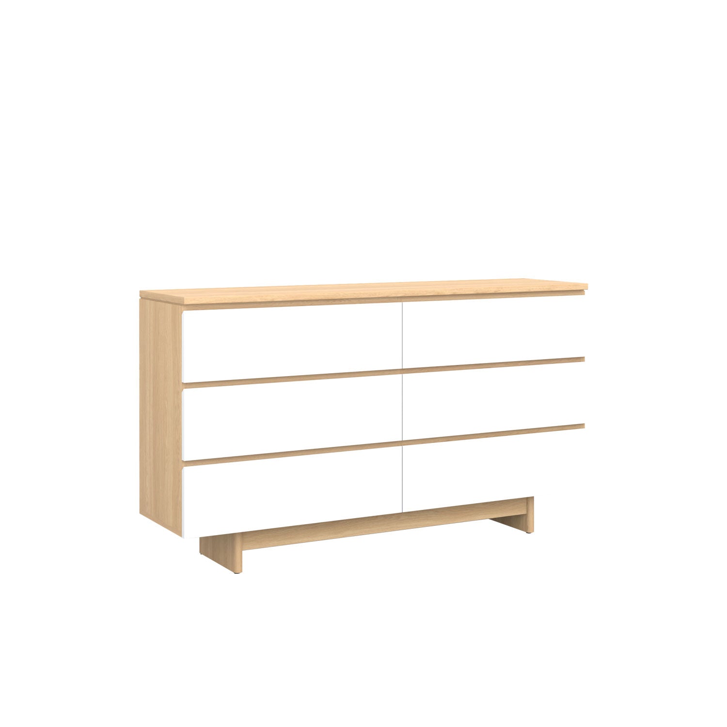 Moxie 6 Drawer Dresser 160 Oak - Oak/White / Solid Oak