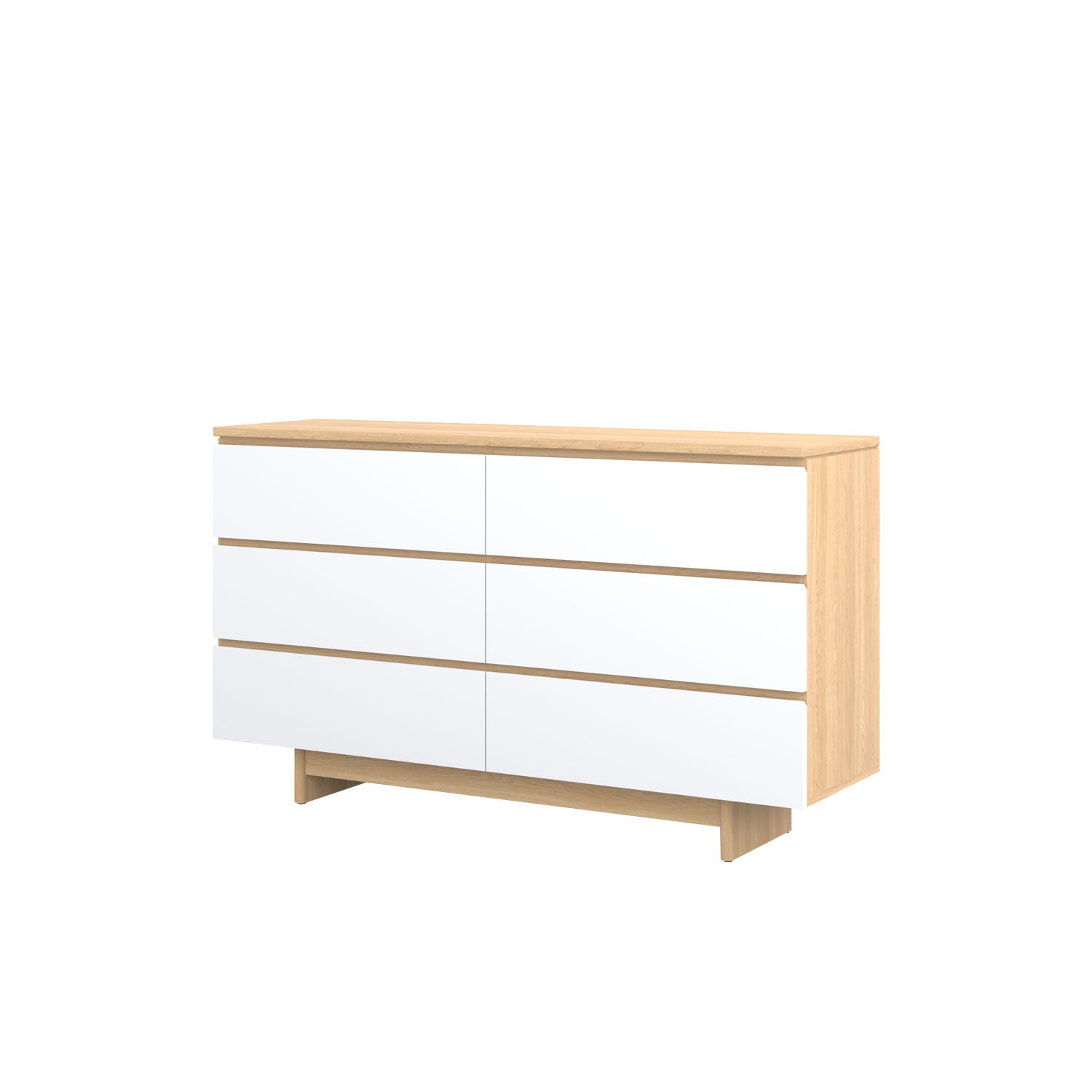 Moxie 6 Drawer Dresser 160 Oak - Oak/White / Oak Veneer