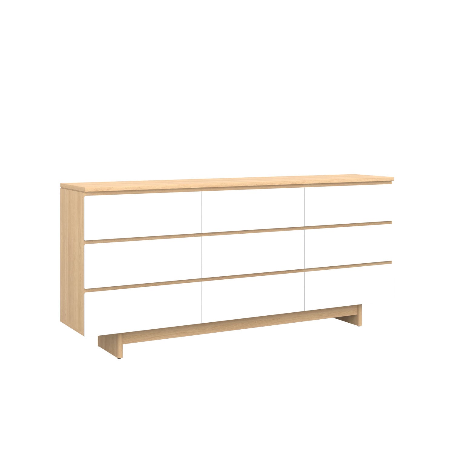 Moxie 9 Drawer Dresser 200 Oak - Oak/White / Oak Veneer