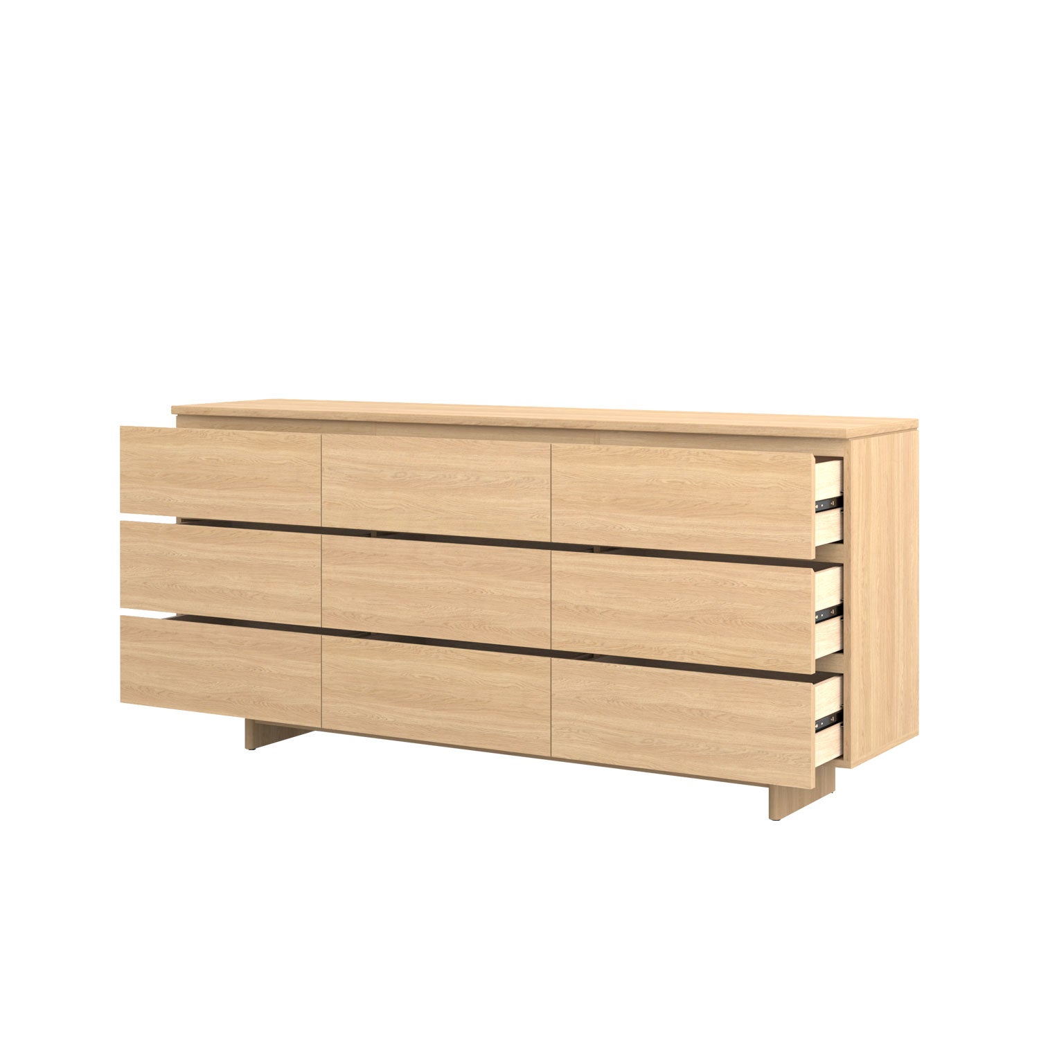 Moxie 9 Drawer Dresser 200 Oak - Oak/Oak / Solid Oak