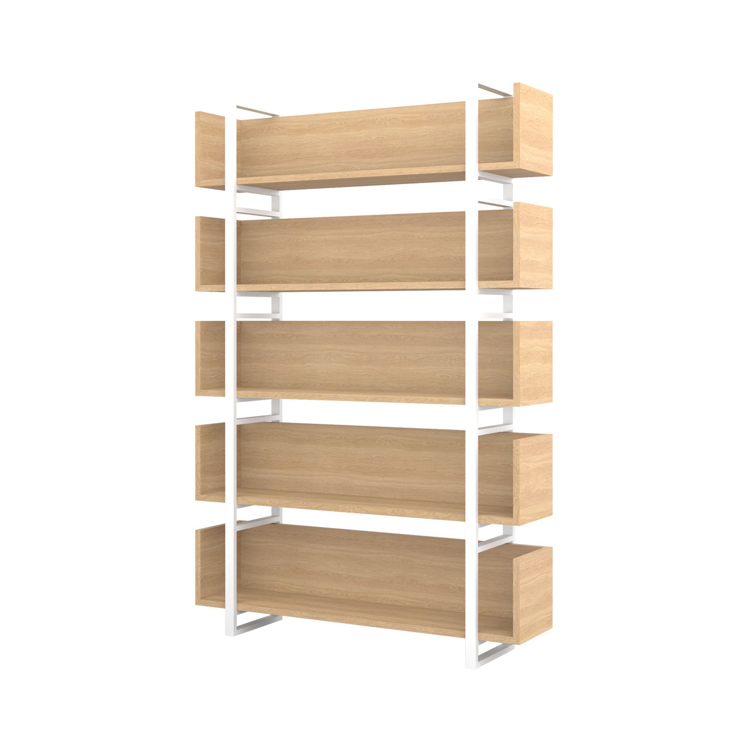 Nhi Bookcase Oak - White / W140cm
