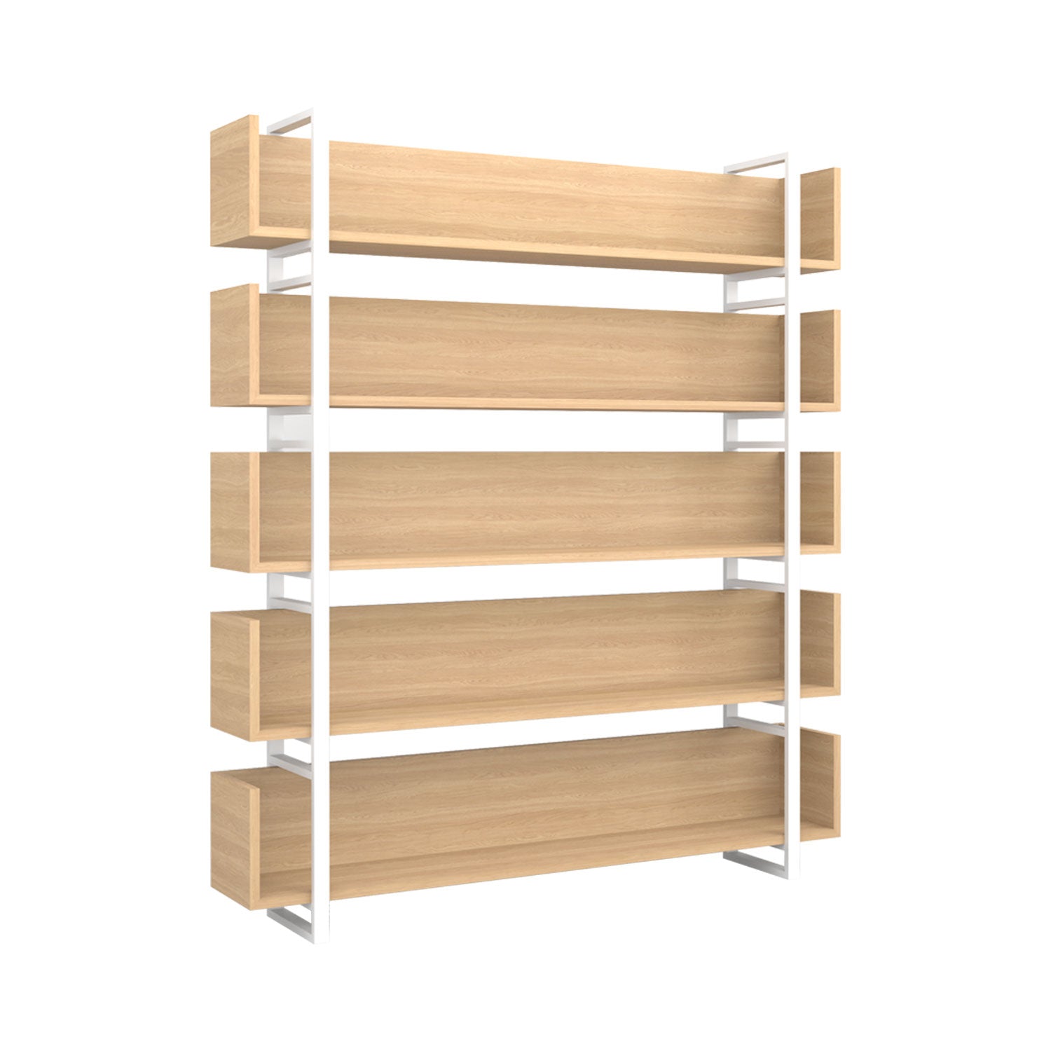 Nhi Bookcase Oak - White / W210cm