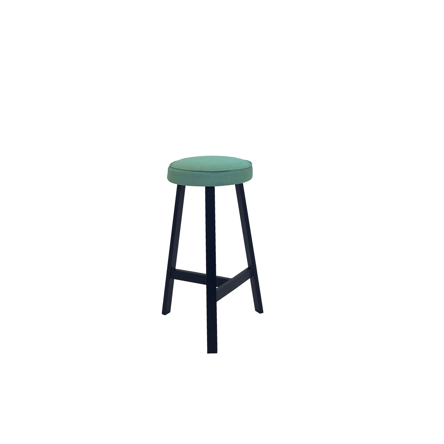 Oto Alu Bar Stool Black - Upholstered Seat - Haari 220