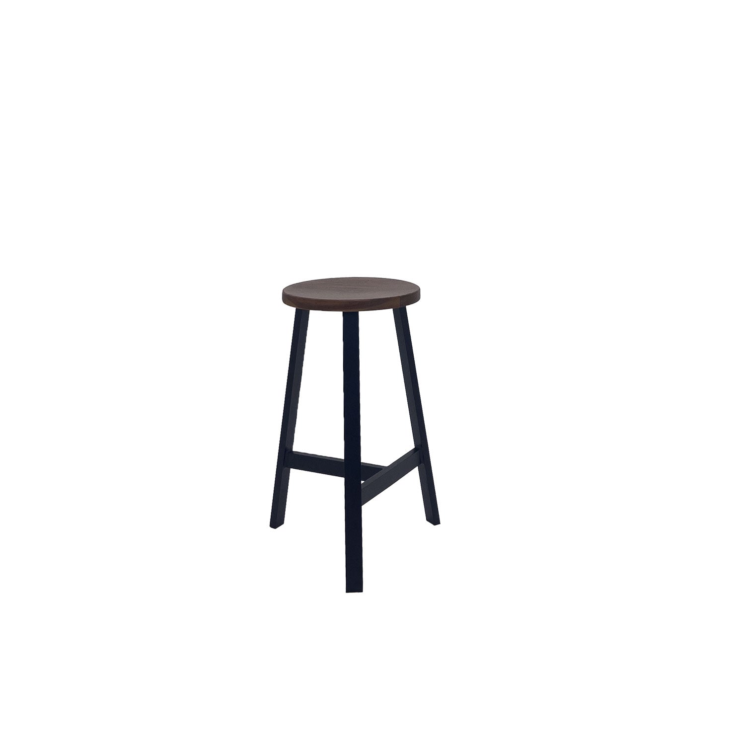 Oto Alu Bar Stool Black - Timber Seat - Teak Amber