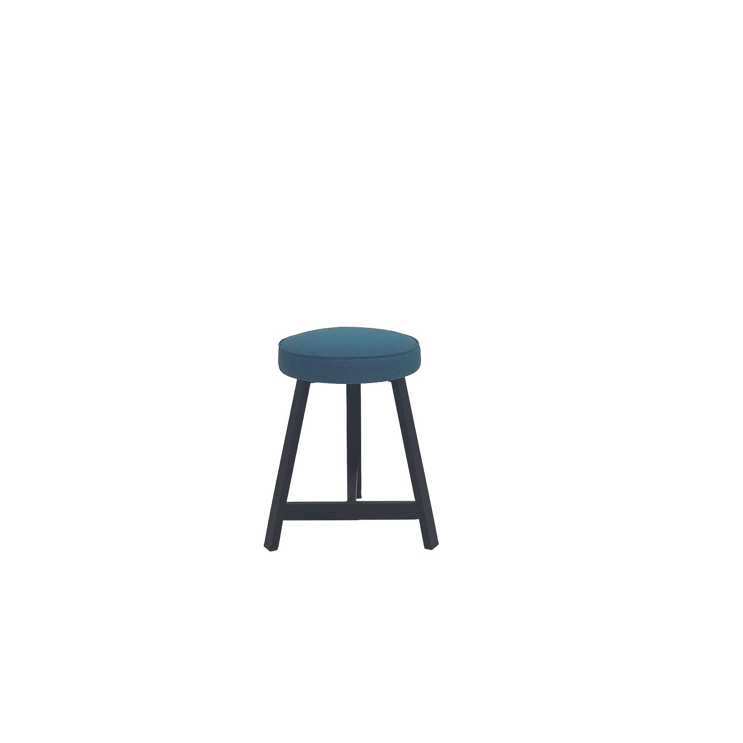Oto Alu Dining Stool - Upholstered Seat - Black / Blaze 121