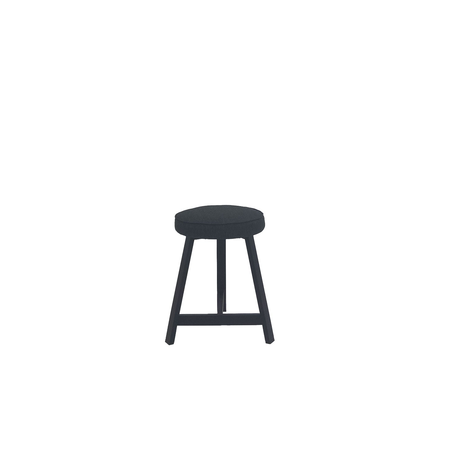 Oto Alu Dining Stool - Upholstered Seat - Black / Flinders Phantom
