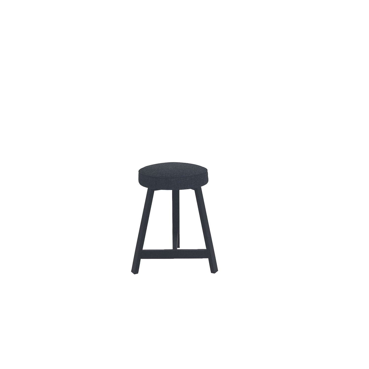 Oto Alu Dining Stool - Upholstered Seat - Black / Karl Dark Grey