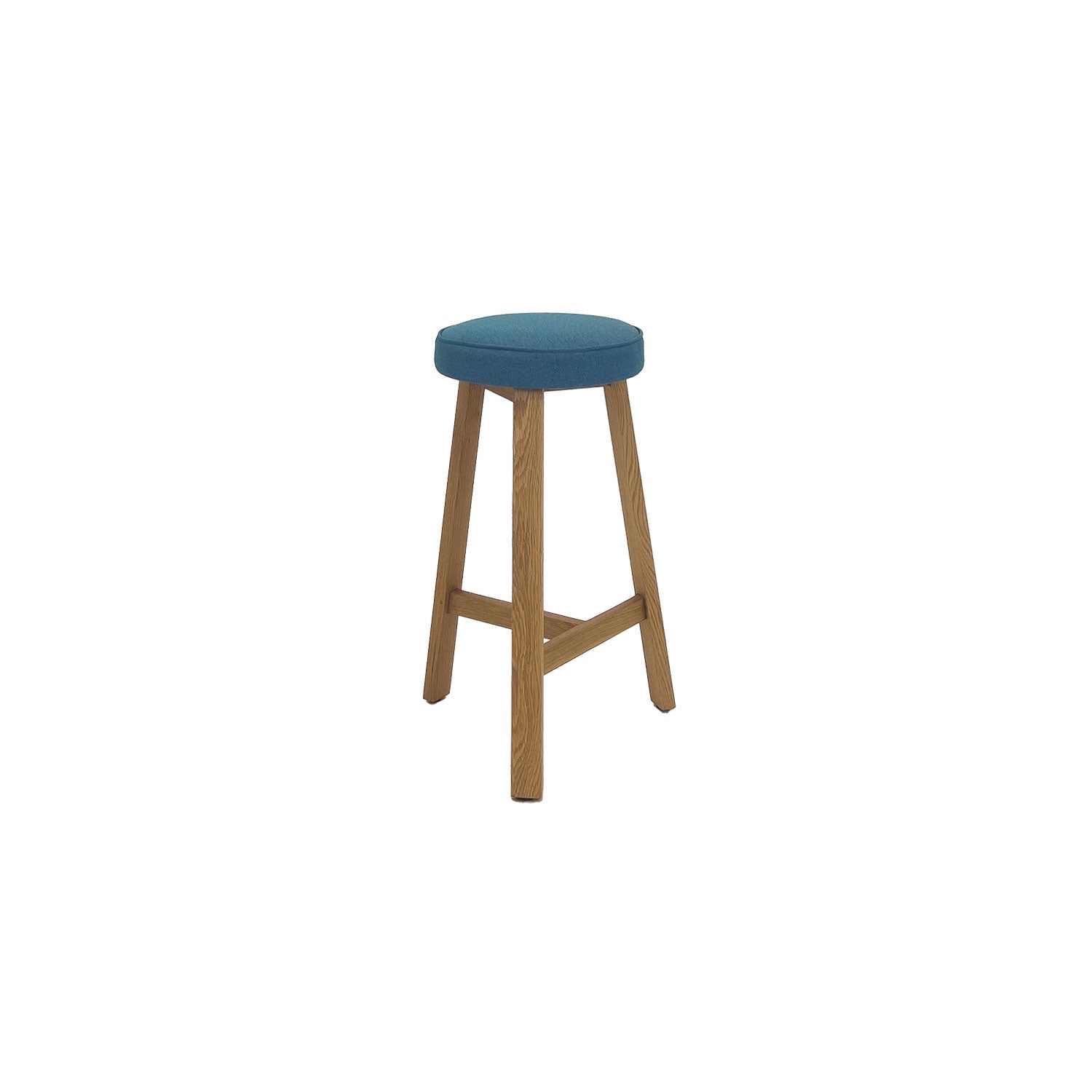 Oto Bar Stool Oak - Upholstered Seat - Karl Wheat