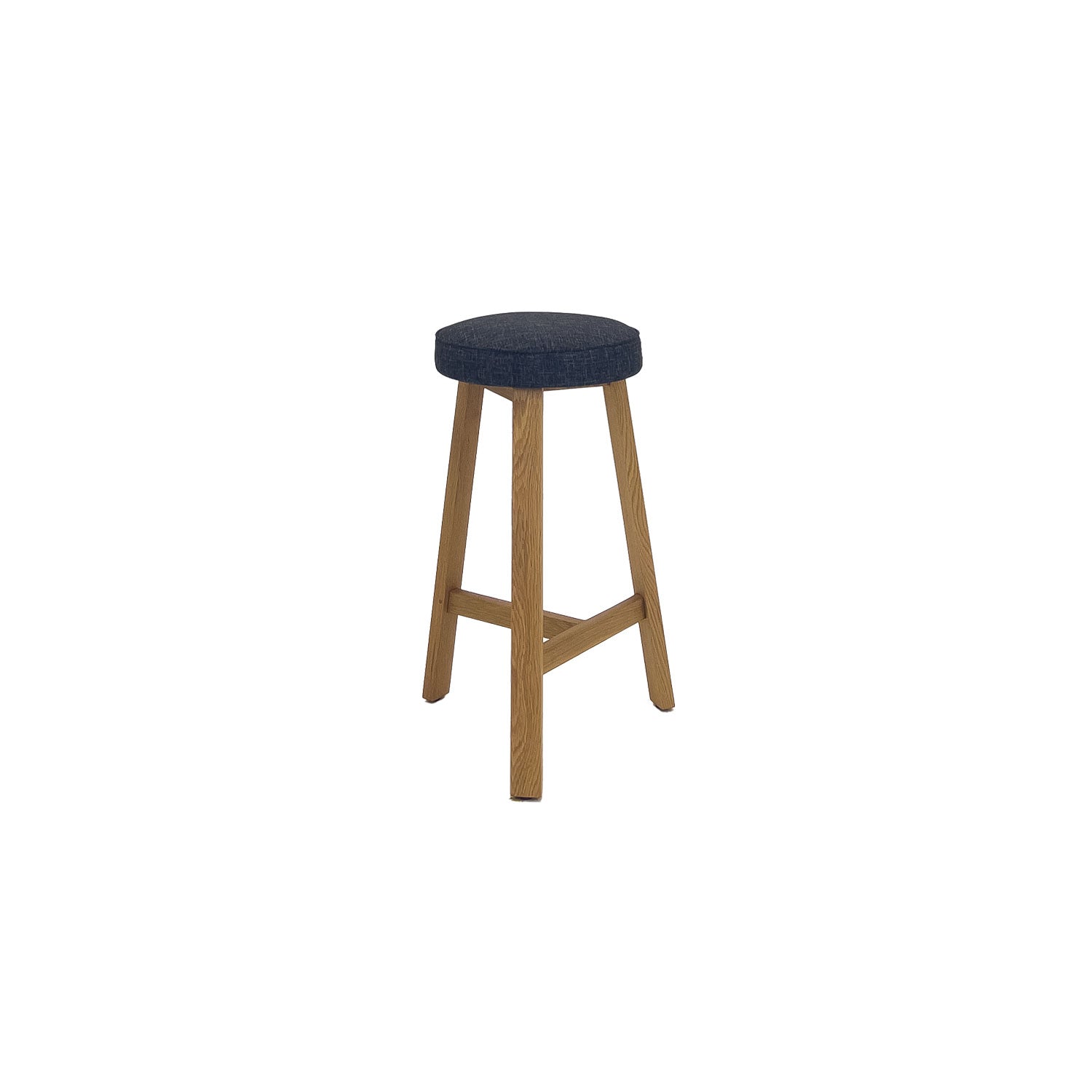 Oto Bar Stool Oak - Upholstered Seat - Karl Dark Grey