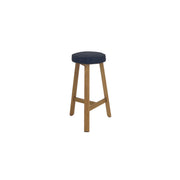 Oto Bar Stool Oak - Upholstered Seat - Karl Dark Grey