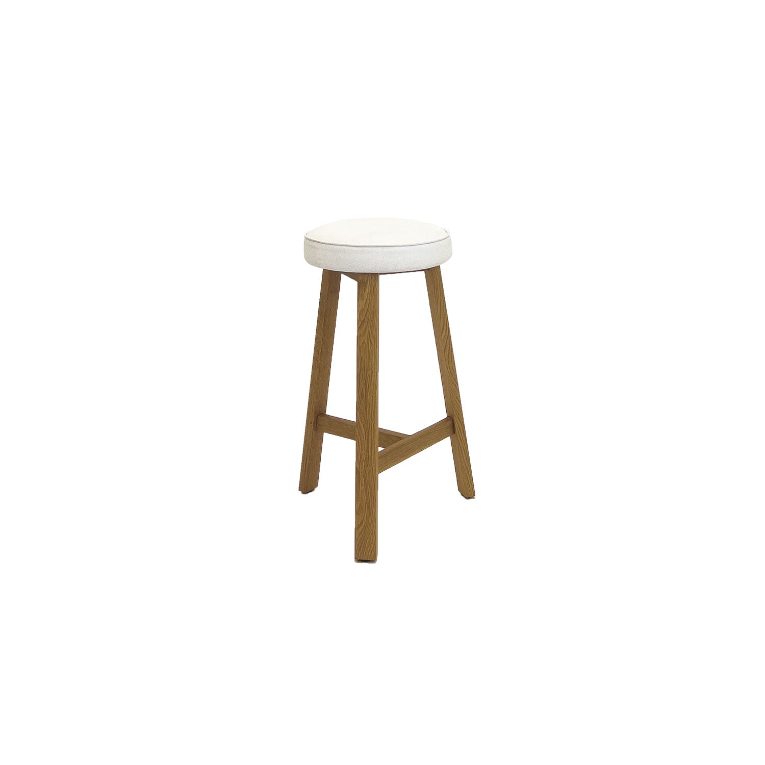 Oto Bar Stool Oak - Upholstered Seat - Karl Wheat