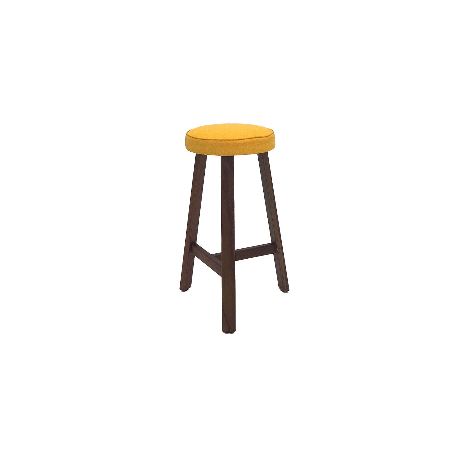 Oto Bar Stool Teak Amber - Upholstered Seat - Leon 060