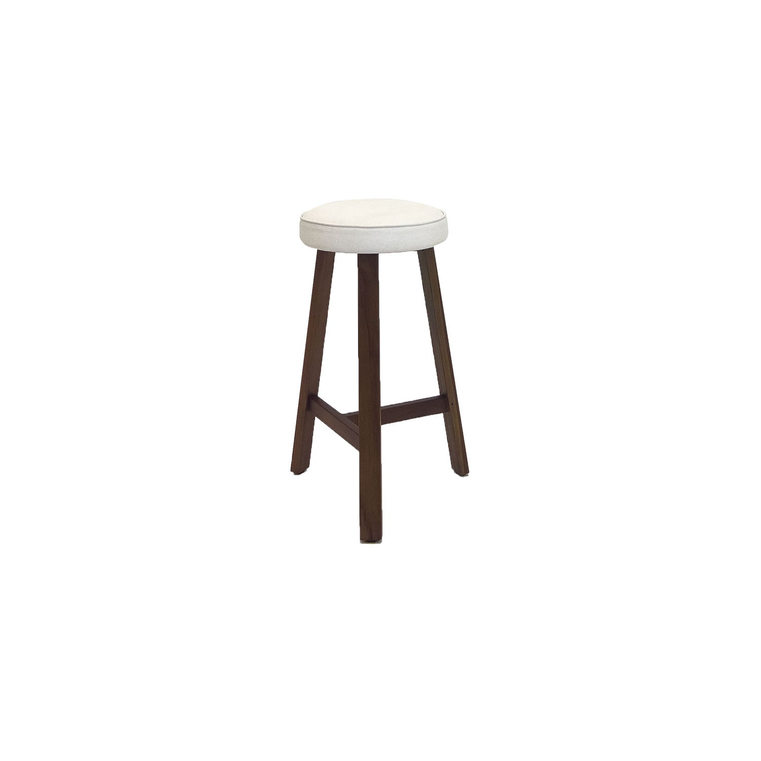 Oto Bar Stool Teak Amber - Upholstered Seat - Karl Wheat