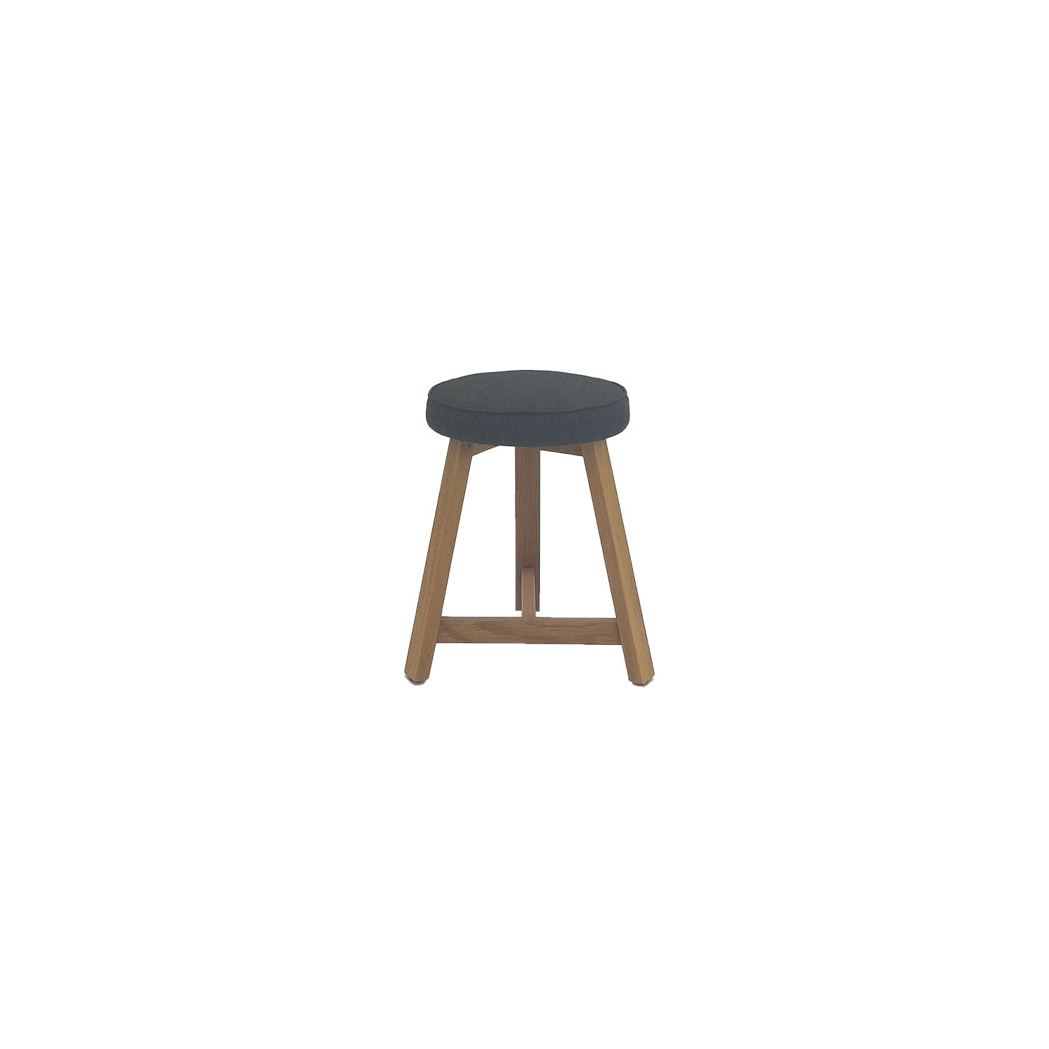 Oto Dining Stool Oak - Upholstered Seat - Flinders Phantom