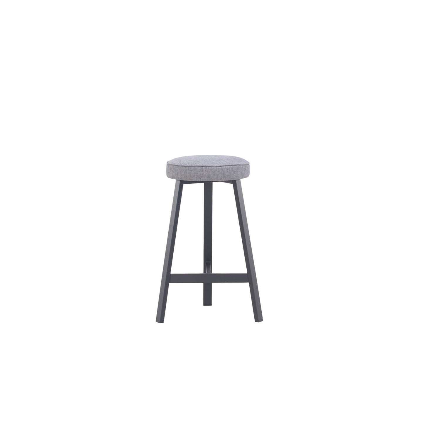 Oto Alu Bar Stool Black - Upholstered Seat - Karl Wheat