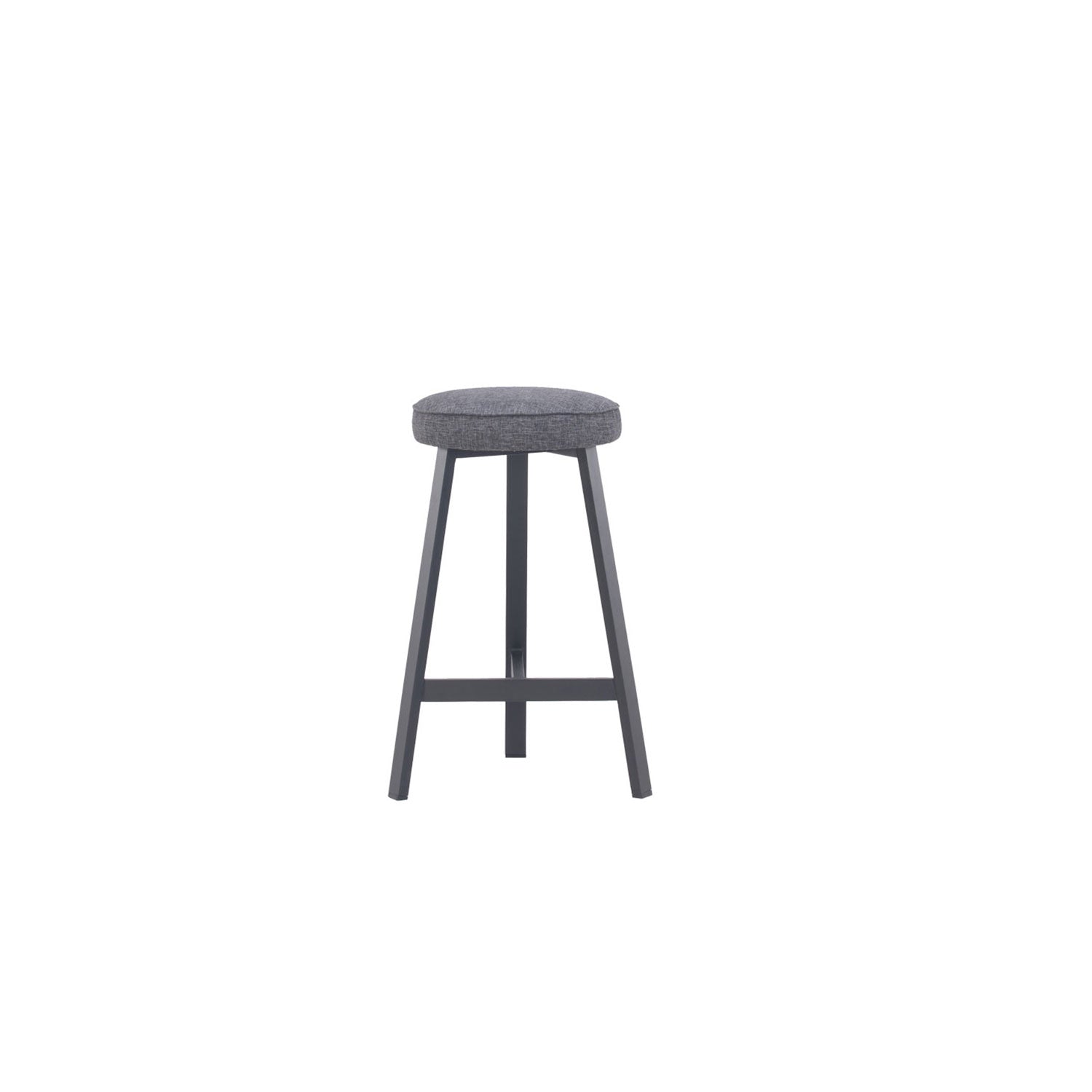 Oto Alu Bar Stool Black - Upholstered Seat - Karl Wheat