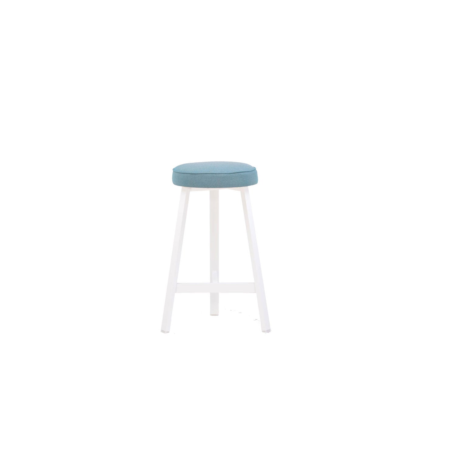 Oto Alu Bar Stool White - Upholstered Seat - Blaze 121