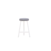Oto Alu Bar Stool White - Upholstered Seat - Karl Ash