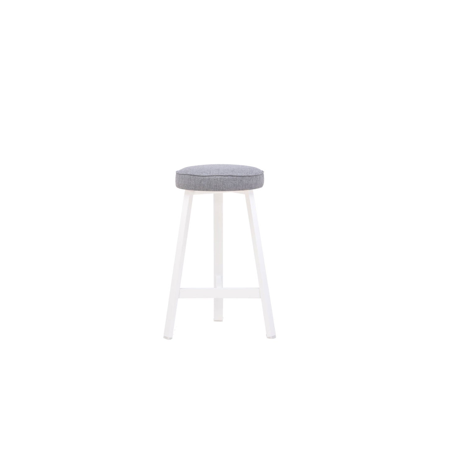Oto Alu Bar Stool White - Upholstered Seat - Karl Ash