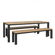 Piav Alu Table and Bench Dining Set - Black