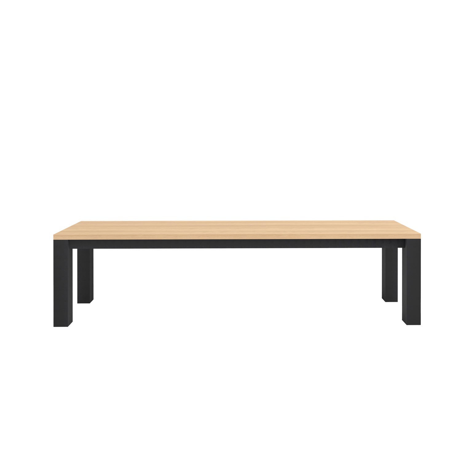 Piav Alu Indoor Backless Bench Black - L180 - 3 Seater / Oak