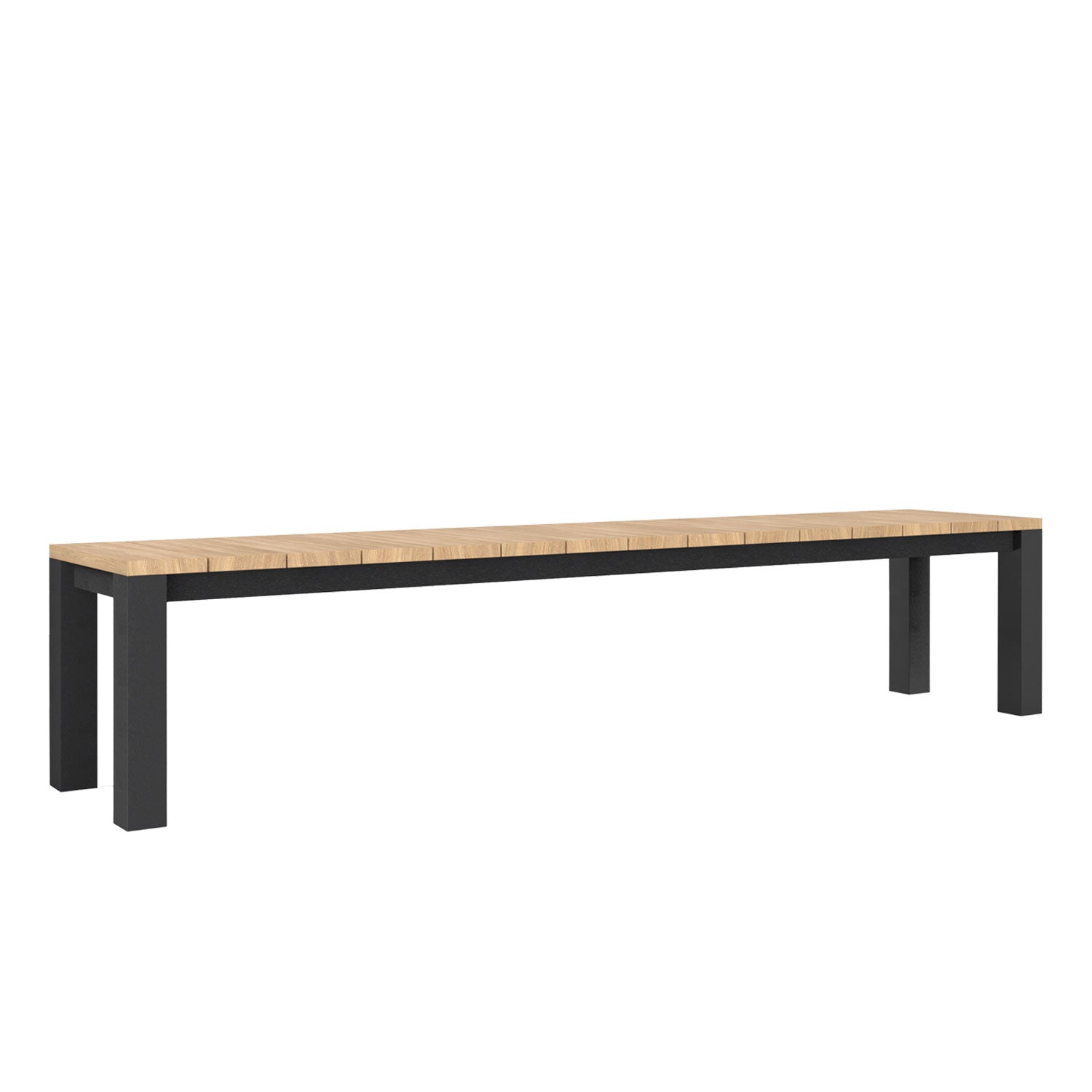 Piav Backless Bench Black Sand - L220 - 4 Seater