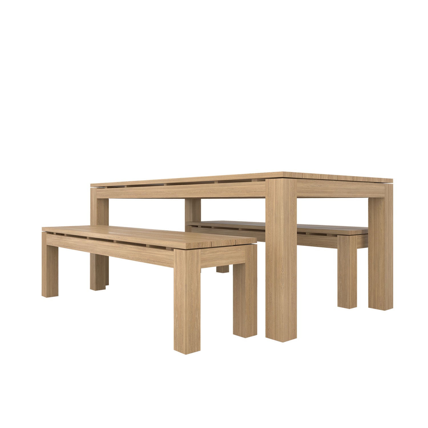Pierson Table and Bench Dining Set - Pierson 180x100 + 2 Backless Bench