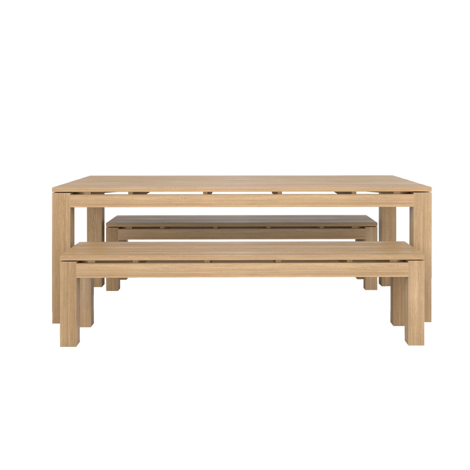 Pierson Table and Bench Dining Set - Pierson 210x100 + 2 Backless Bench