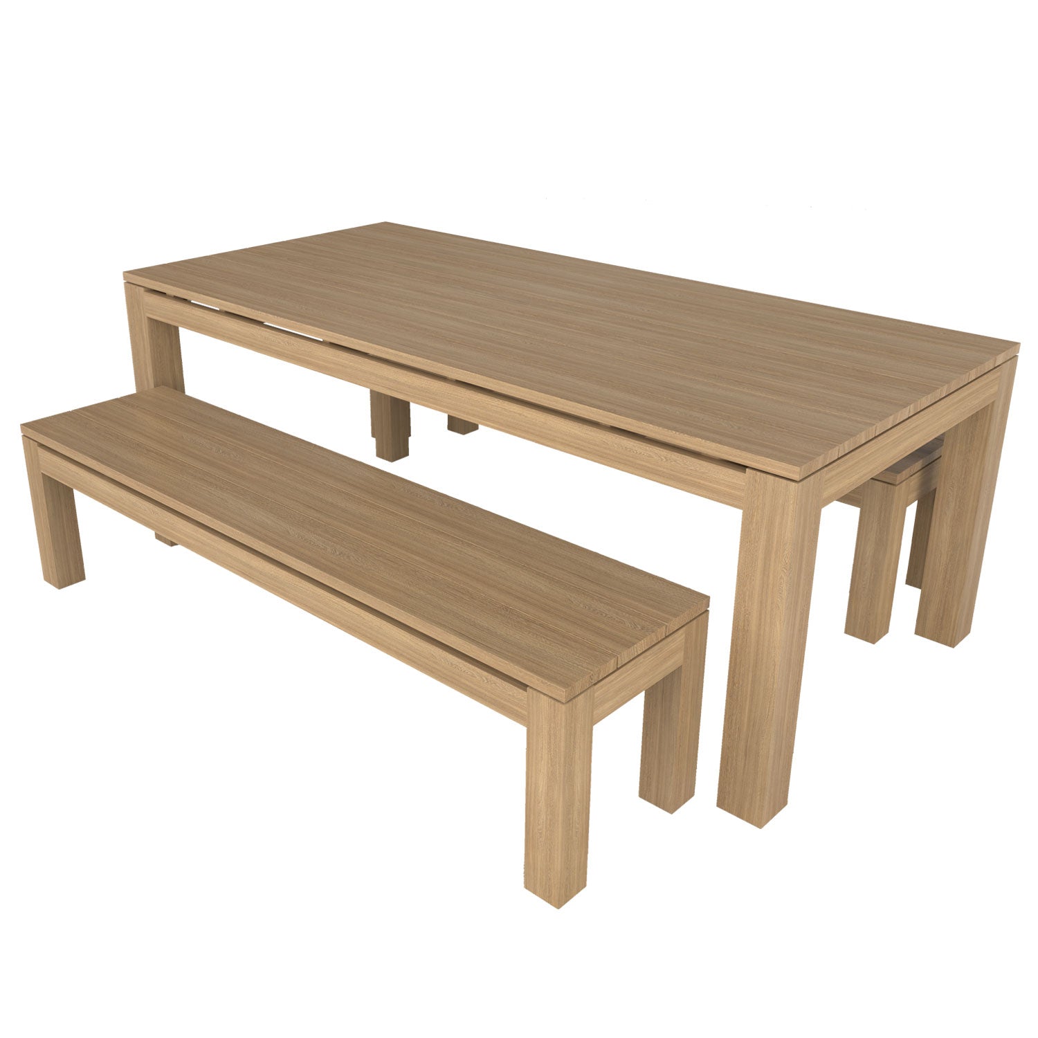 Pierson Table and Bench Dining Set - Pierson 210x100 + 2 Backless Bench