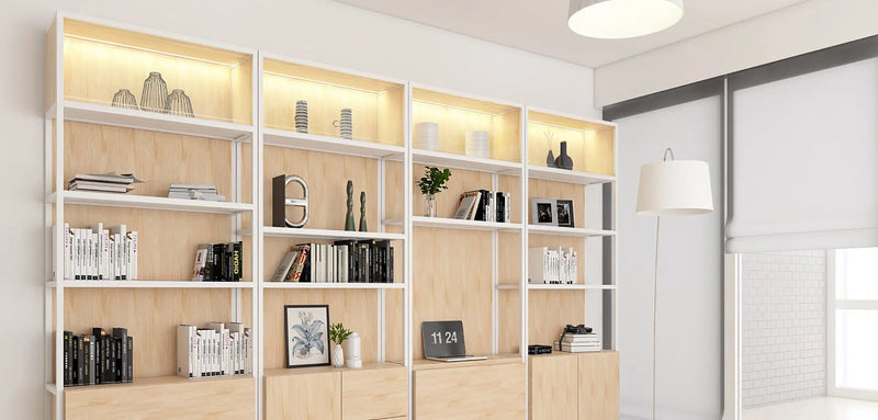 Bookshelf with Overhead Cabinet