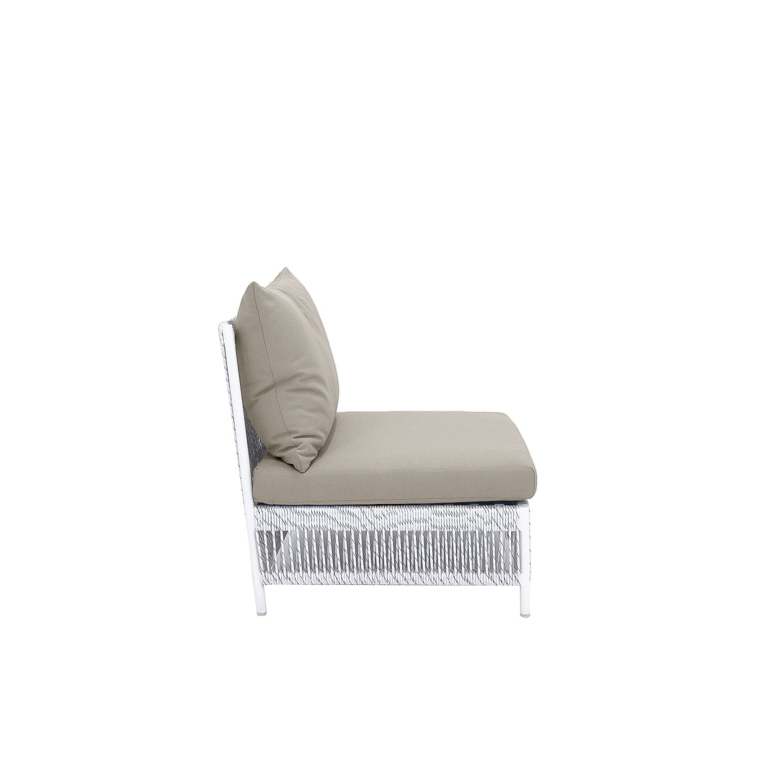 Planar Alu Modular Outdoor Midsection White PT4 - Sunbrella Taupe