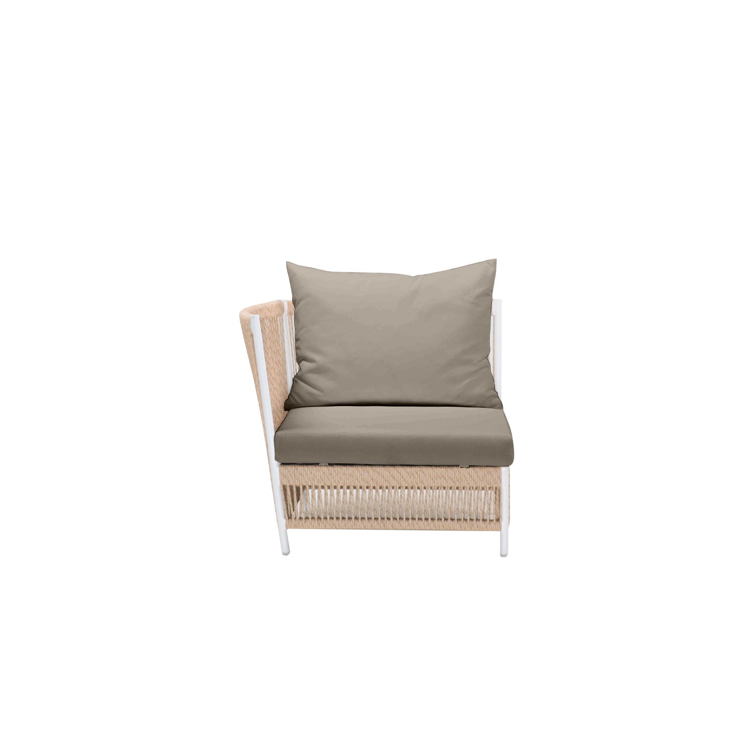 Planar Alu Modular Outdoor Corner White PT1 - Sunbrella Taupe