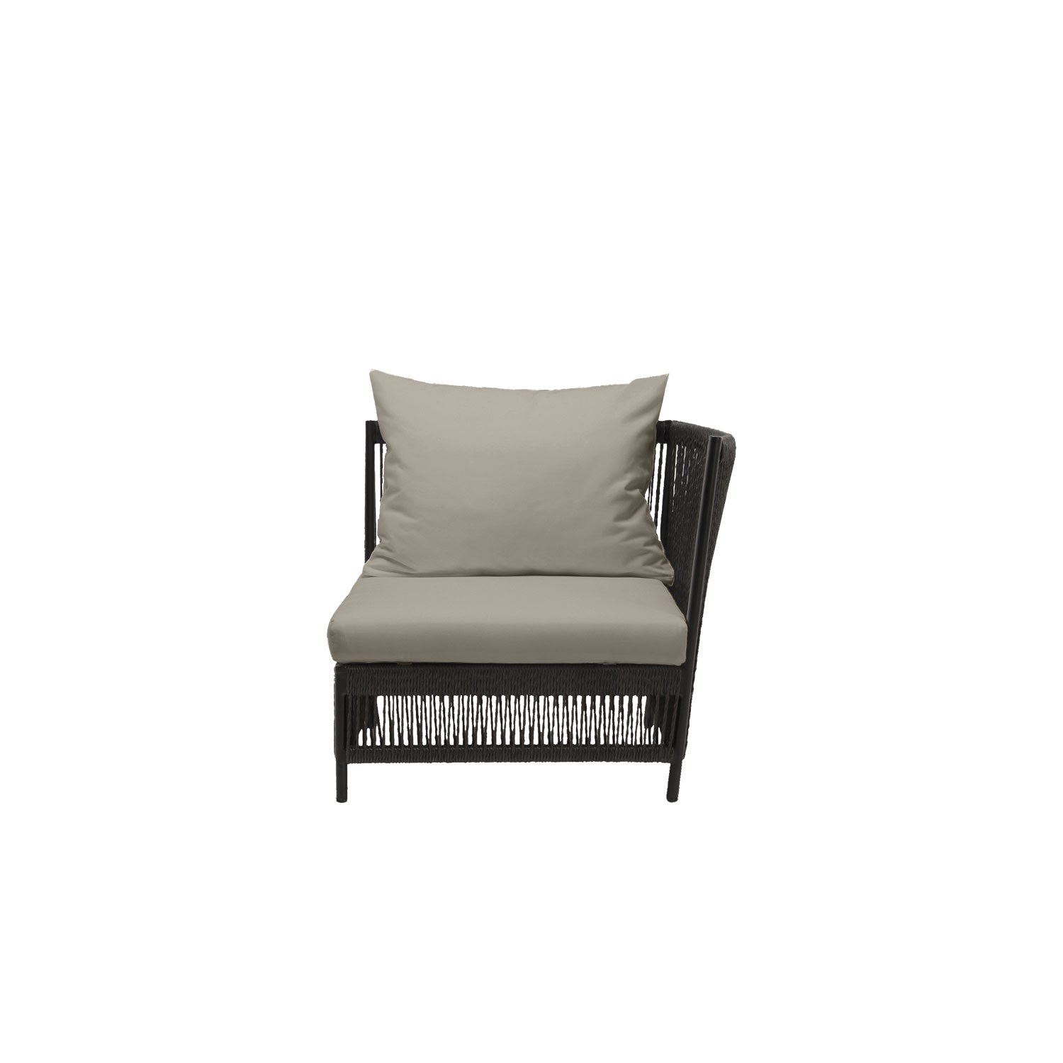 Planar Alu Modular Corner Black PT3 - Sunbrella Taupe