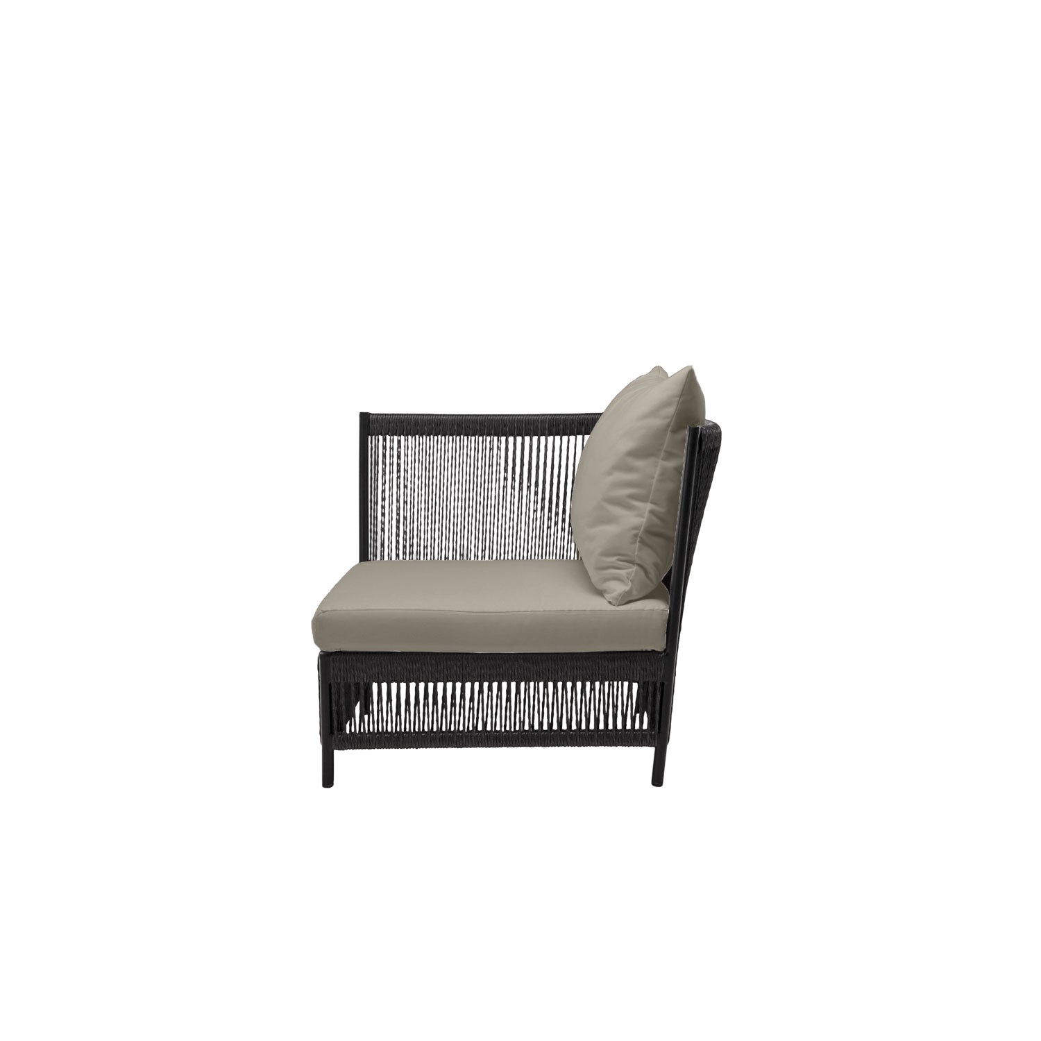 Planar Alu Modular Corner Black PT3 - Sunbrella Taupe